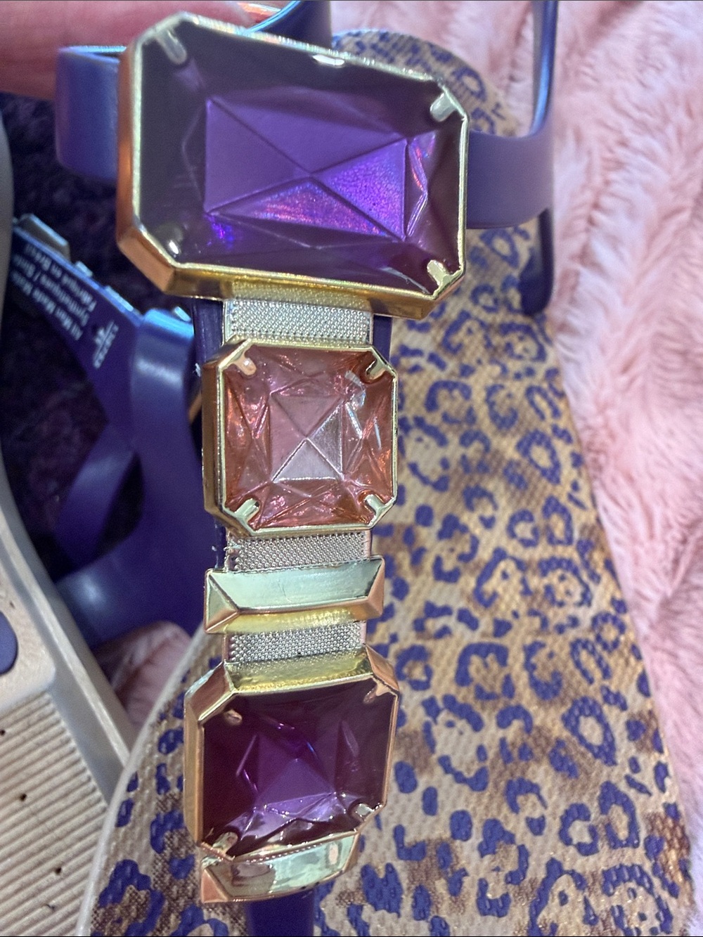 Sexy Rare Grenade Purple Cheetah 🐆3 Gems & Jelly Brazil Sz  6 - Picture 11 of 11